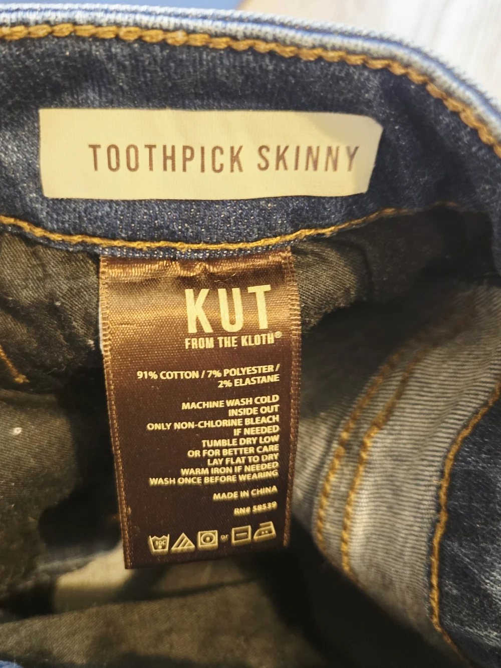 Kut from the Kloth Toothpick Skinny Med Blue Skinny Jeans 16W